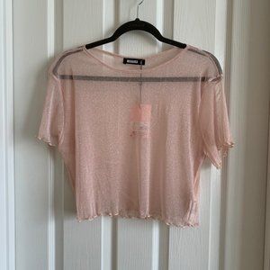 Missguided Sheer Metallic Crop top